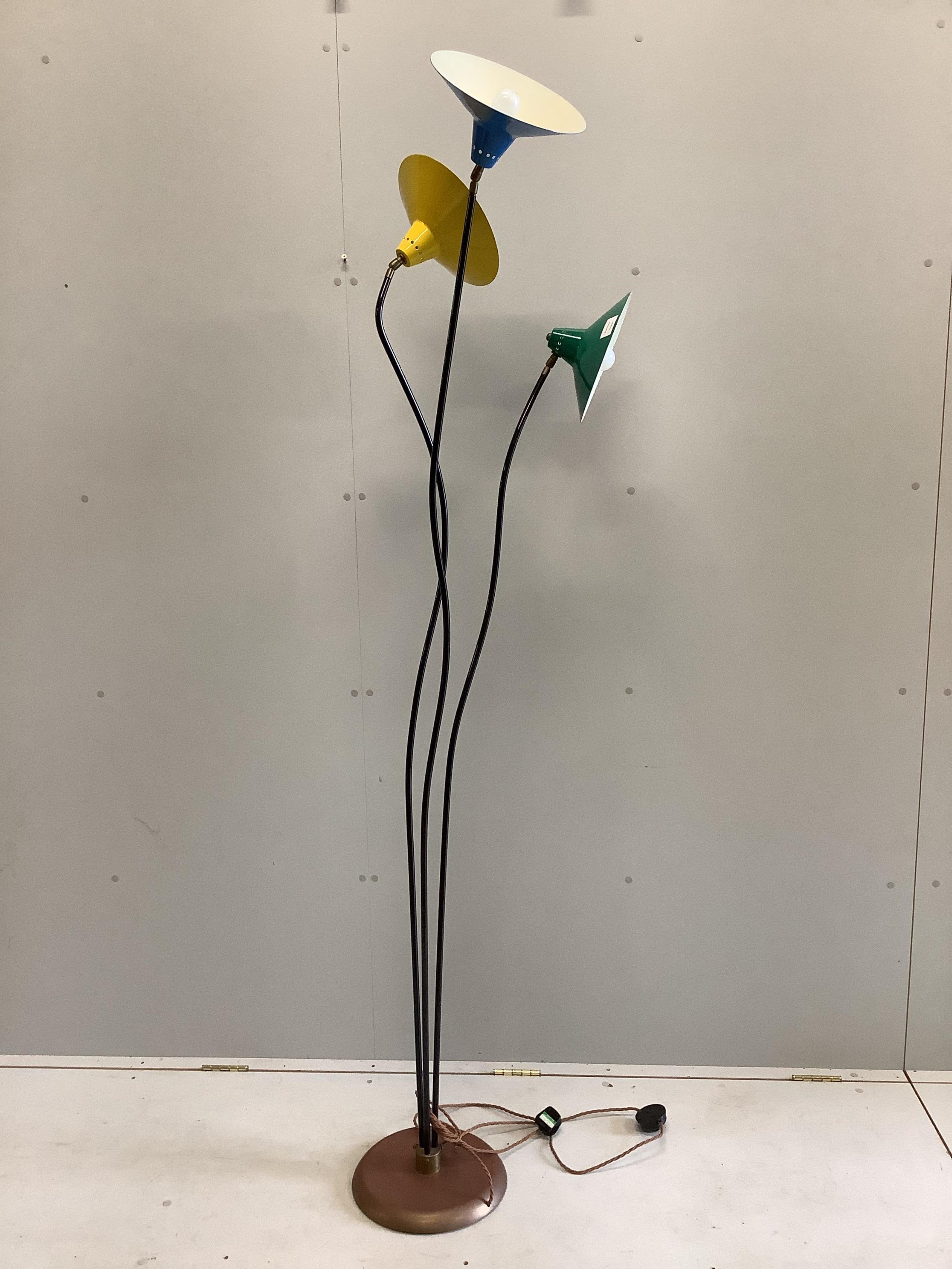 A 1960’s floor lamp purchased from Paul Smith, Albemarle Street, London. Rewired, height 201cm